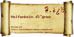 Helfenbein Ágnes névjegykártya